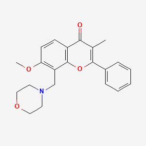 molecular formula C22H23NO4 B15196876 Flavone, 7-methoxy-3-methyl-8-(morpholinomethyl)- CAS No. 86073-54-3