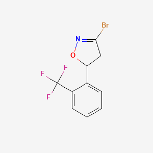 molecular formula C10H7BrF3NO B1519688 3-Bromo-5-(2-trifluoromethylphenyl)-4,5-dihydroisoxazole CAS No. 1120215-04-4