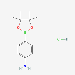 molecular formula C12H19BClNO2 B1519692 4-(4,4,5,5-Tetramethyl-1,3,2-dioxaborolan-2-yl)aniline hydrochloride CAS No. 616227-14-6