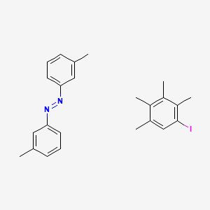 molecular formula C24H27IN2 B15197243 Bis(3-methylphenyl)diazene;1-iodo-2,3,4,5-tetramethylbenzene 