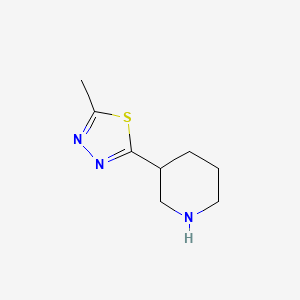 molecular formula C8H13N3S B1519728 3-(5-Methyl-1,3,4-thiadiazol-2-yl)piperidine CAS No. 933705-14-7