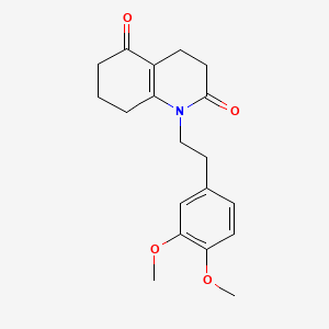 molecular formula C19H23NO4 B15197319 1-(2-(3,4-Dimethoxyphenyl)ethyl)-4,6,7,8-tetrahydro-2,5(1H,3H)-quinolinedione CAS No. 2349-40-8