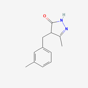 molecular formula C12H14N2O B1519732 5-methyl-4-(3-methylbenzyl)-2,4-dihydro-3H-pyrazol-3-one CAS No. 1173908-51-4