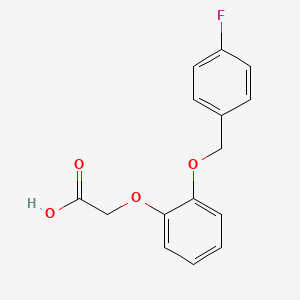 molecular formula C15H13FO4 B1519738 2-{2-[(4-Fluorophenyl)methoxy]phenoxy}acetic acid CAS No. 1054105-48-4