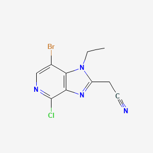 molecular formula C10H8BrClN4 B1519739 （7-溴-4-氯-1-乙基-1H-咪唑并[4,5-c]吡啶-2-基）乙腈 CAS No. 842144-05-2