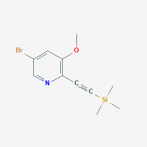molecular formula C11H14BrNOSi B1519740 5-Bromo-3-methoxy-2-((trimethylsilyl)ethynyl)-pyridine CAS No. 1087659-23-1