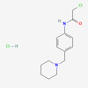 molecular formula C14H20Cl2N2O B1519744 2-Chloro-N-(4-piperidin-1-ylmethyl-phenyl)-acetamide hydrochloride CAS No. 1185296-68-7