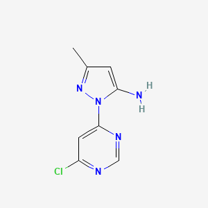 molecular formula C8H8ClN5 B1519748 1-(6-chloropyrimidin-4-yl)-3-methyl-1H-pyrazol-5-amine CAS No. 1018473-22-7