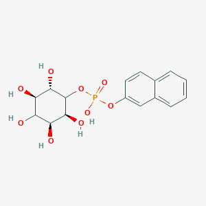 molecular formula C16H19O9P B151975 naphthalen-2-yl [(2S,3S,5R,6S)-2,3,4,5,6-pentahydroxycyclohexyl] hydrogen phosphate CAS No. 137888-44-9