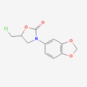 molecular formula C11H10ClNO4 B1519751 3-(1,3-Benzodioxol-5-yl)-5-(chloromethyl)-1,3-oxazolidin-2-one CAS No. 1204298-23-6