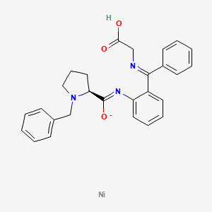 molecular formula C27H26N3NiO3- B15197575 (2S)-1-benzyl-N-[2-[N-(carboxymethyl)-C-phenylcarbonimidoyl]phenyl]pyrrolidine-2-carboximidate;nickel 
