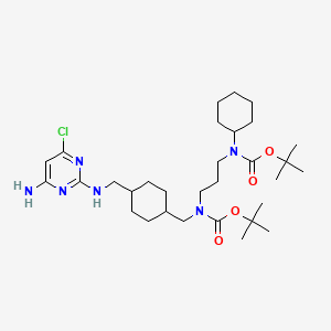 B1519760 N-[[trans-4-[[(4-Amino-6-chloro-2-pyrimidinyl)amino]methyl]cyclohexyl]methyl]-N-[3-[cyclohexyl[(1,1-dimethylethoxy)carbonyl]amino]propyl]carbamic acid 1,1-dimethylethyl ester CAS No. 917022-13-0