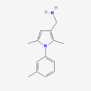 molecular formula C14H18N2 B15197619 (2,5-Dimethyl-1-(m-tolyl)-1H-pyrrol-3-yl)methanamine 