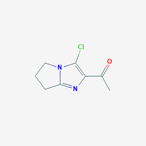 molecular formula C8H9ClN2O B15197622 1-(3-Chloro-6,7-dihydro-5H-pyrrolo[1,2-a]imidazol-2-yl)ethan-1-one 