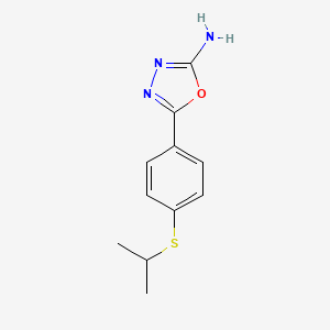 molecular formula C11H13N3OS B1519763 5-[4-(Isopropylthio)phenyl]-1,3,4-oxadiazol-2-amine CAS No. 1177306-31-8