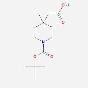 molecular formula C13H23NO4 B1519770 2-(1-(tert-Butoxycarbonyl)-4-methylpiperidin-4-yl)acetic acid CAS No. 872850-31-2