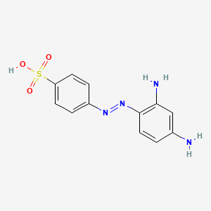 molecular formula C12H12N4O3S B15197752 1,3-Diamino-4-(p-sulfophenylazo)benzene CAS No. 17895-41-9