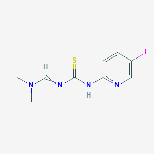 molecular formula C9H11IN4S B15197841 N-[(dimethylamino)methylene]-N'-(5-iodo-2-pyridinyl)thiourea 