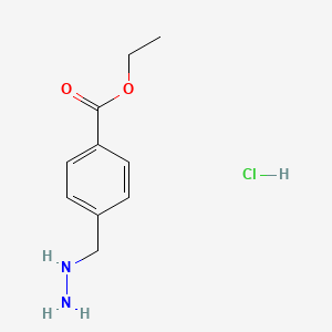molecular formula C10H15ClN2O2 B15197907 Ethyl 4-(hydrazinylmethyl)benzoate hydrochloride 