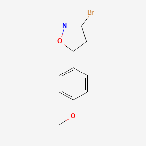 molecular formula C10H10BrNO2 B1519791 3-Bromo-5-(4-methoxyphenyl)-4,5-dihydroisoxazole CAS No. 1120215-02-2