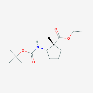 molecular formula C14H25NO4 B15197913 Rel-ethyl (1R,2S)-2-((tert-butoxycarbonyl)amino)-1-methylcyclopentane-1-carboxylate 