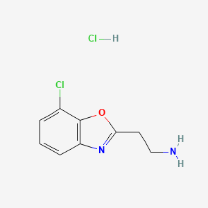molecular formula C9H10Cl2N2O B1519798 2-(7-Chloro-1,3-benzoxazol-2-yl)ethanamine hydrochloride CAS No. 1158477-55-4
