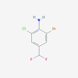 molecular formula C7H5BrClF2N B15198051 2-Bromo-6-chloro-4-(difluoromethyl)aniline 