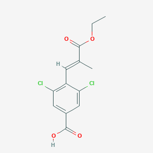 molecular formula C13H12Cl2O4 B151981 (E)-3,5-Dichloro-4-(3-ethoxy-2-methyl-3-oxoprop-1-en-1-yl)benzoic acid CAS No. 1110767-89-9