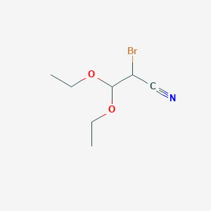 molecular formula C7H12BrNO2 B15198154 2-Bromo-3,3-diethoxypropanenitrile 