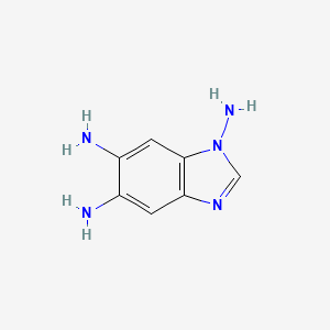 molecular formula C7H9N5 B15198160 1H-Benzimidazole-1,5,6-triamine CAS No. 877473-51-3