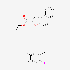 molecular formula C25H27IO3 B15198195 Ethyl 1,2-dihydrobenzo[e][1]benzofuran-2-carboxylate;1-iodo-2,3,4,5-tetramethylbenzene 