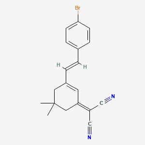 molecular formula C19H17BrN2 B15198203 2-(3-(4-Bromostyryl)-5,5-dimethylcyclohex-2-en-1-ylidene)malononitrile 