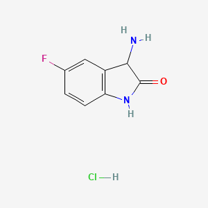 molecular formula C8H8ClFN2O B1519836 3-Amino-5-fluoro-1,3-dihydro-2H-indol-2-one hydrochloride CAS No. 1214238-11-5