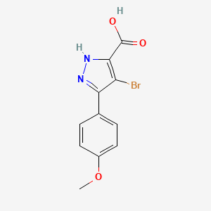molecular formula C11H9BrN2O3 B1519843 4-bromo-3-(4-methoxyphenyl)-1H-pyrazole-5-carboxylic acid CAS No. 182415-28-7