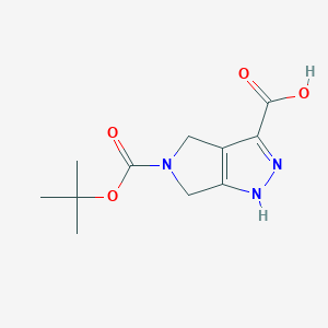 molecular formula C11H15N3O4 B1519846 5-(Tert-butoxycarbonyl)-1,4,5,6-tetrahydropyrrolo[3,4-c]pyrazole-3-carboxylic acid CAS No. 1160248-35-0