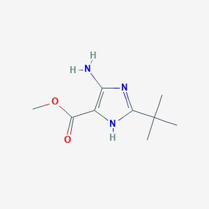 molecular formula C9H15N3O2 B15198534 methyl 4-amino-2-tert-butyl-1H-imidazole-5-carboxylate CAS No. 785806-33-9