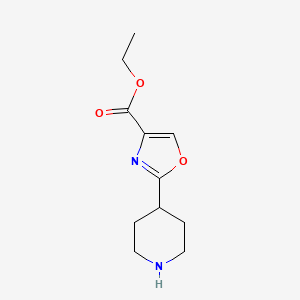 molecular formula C11H16N2O3 B1519856 2-Piperidin-4-yl-oxazole-4-carboxylic acid ethyl ester CAS No. 672310-05-3