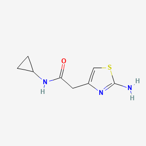 molecular formula C8H11N3OS B1519861 2-(2-amino-1,3-thiazol-4-yl)-N-cyclopropylacetamide CAS No. 1019117-28-2