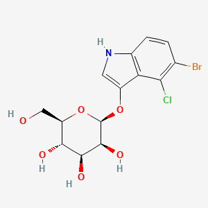 molecular formula C14H15BrClNO6 B1519875 (2S,3S,4S,5S,6R)-2-((5-Bromo-4-chloro-1H-indol-3-yl)oxy)-6-(hydroxymethyl)tetrahydro-2H-pyran-3,4,5-triol CAS No. 129787-67-3