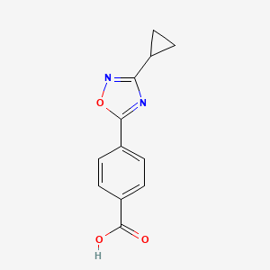 molecular formula C12H10N2O3 B1519890 4-(3-Cyclopropyl-1,2,4-oxadiazol-5-yl)benzoic acid CAS No. 1165931-66-7