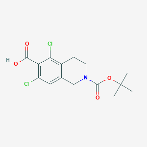 molecular formula C15H17Cl2NO4 B1519911 2-(tert-Butoxycarbonyl)-5,7-dichloro-1,2,3,4-tetrahydroisoquinoline-6-carboxylic acid CAS No. 851784-82-2