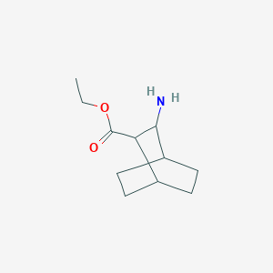 molecular formula C11H19NO2 B15199146 Ethyl 3-aminobicyclo[2.2.2]octane-2-carboxylate 