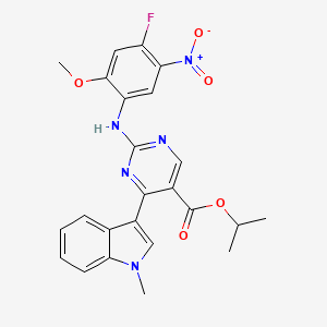 molecular formula C24H22FN5O5 B15199309 Isopropyl 2-((4-fluoro-2-methoxy-5-nitrophenyl)amino)-4-(1-methyl-1H-indol-3-yl)pyrimidine-5-carboxylate 