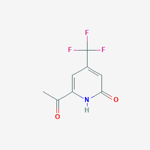 molecular formula C8H6F3NO2 B15199372 6-Acetyl-4-(trifluoromethyl)pyridin-2(1H)-one 