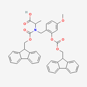 molecular formula C41H35NO8 B15199393 N-|A-Fmoc-N-|A-(2-Fmoc-oxy-4-methoxybenzyl)-L-alanine 