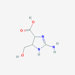 molecular formula C5H9N3O3 B15199494 2-Amino-4-(hydroxymethyl)-4,5-dihydro-1H-imidazole-5-carboxylic acid CAS No. 89417-96-9