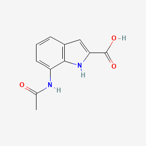 molecular formula C11H10N2O3 B15199519 7-acetamido-1H-indole-2-carboxylic acid 