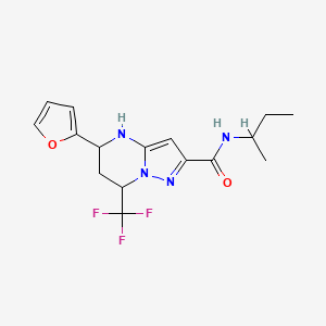 molecular formula C16H19F3N4O2 B15199562 N-(sec-Butyl)-5-(furan-2-yl)-7-(trifluoromethyl)-4,5,6,7-tetrahydropyrazolo[1,5-a]pyrimidine-2-carboxamide 