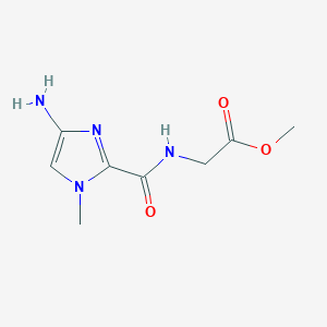 molecular formula C8H12N4O3 B15199585 Methyl 2-(4-amino-1-methyl-1H-imidazole-2-carboxamido)acetate 