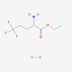 molecular formula C7H13ClF3NO2 B15199619 Ethyl 2-amino-5,5,5-trifluoropentanoate hydrochloride 